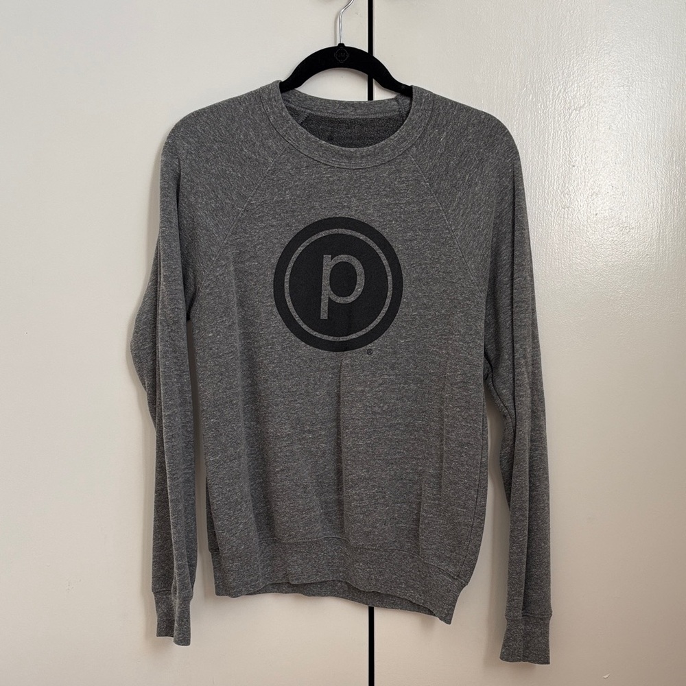Charcoal Circle P Crewneck Sweater with Logo